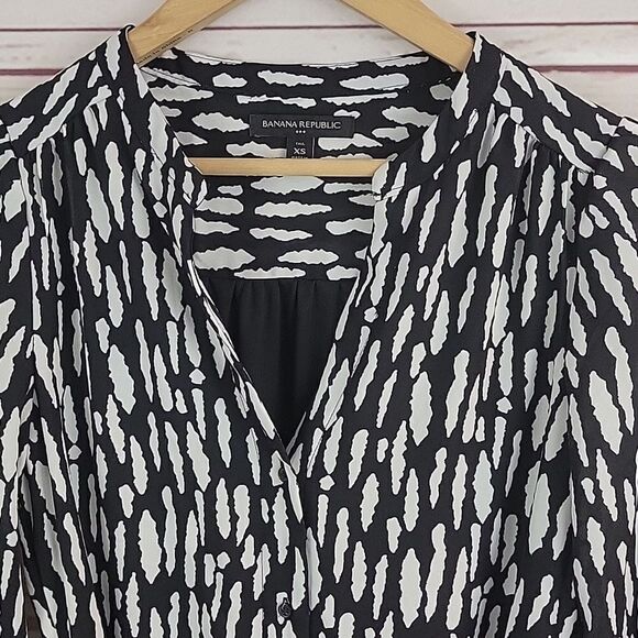 Banana Republic Midi-length Chiffon Shirt Dress With Belt-Size XS - Picture 4 of 7